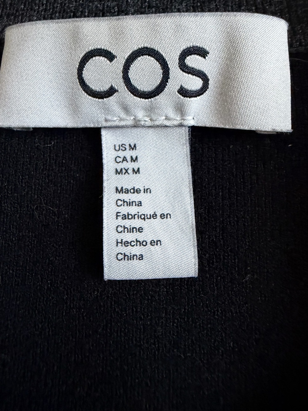 COS Double-Faced Knitted Jacket Dark Gray Zip Front Raglan Cropped Sweater M - Picture 7 of 12